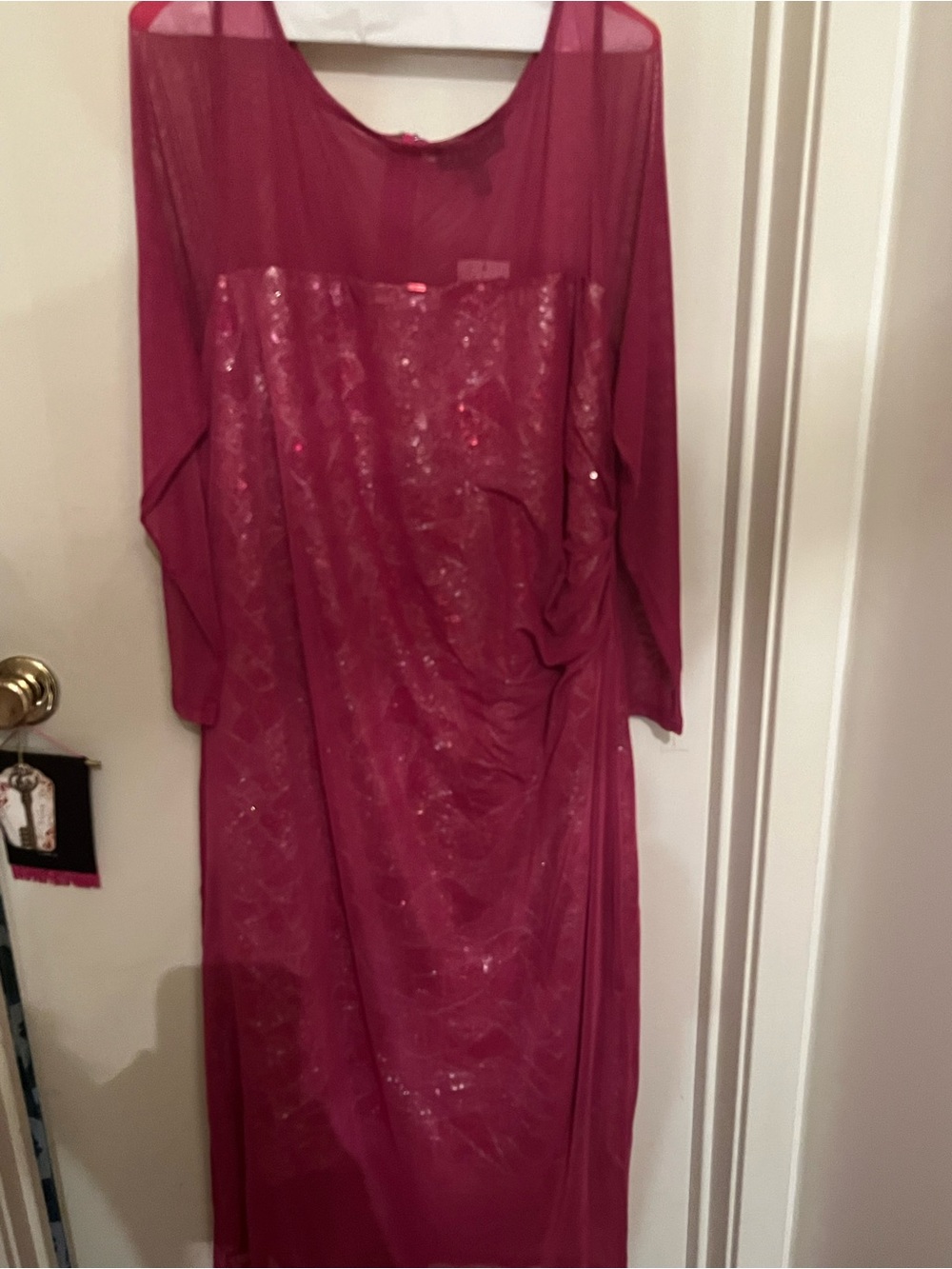 ELOQUII MIdi Pink Raspberry Sequin Evening Dress, Size 20